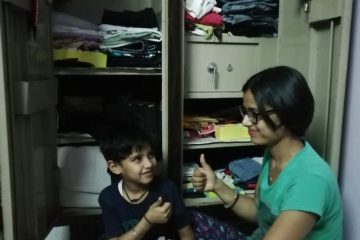 Wardrobe cleaning with son